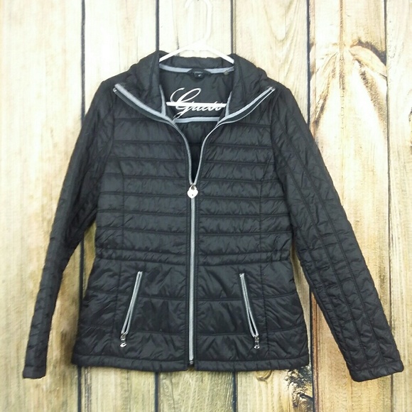 guess quilted jacket womens